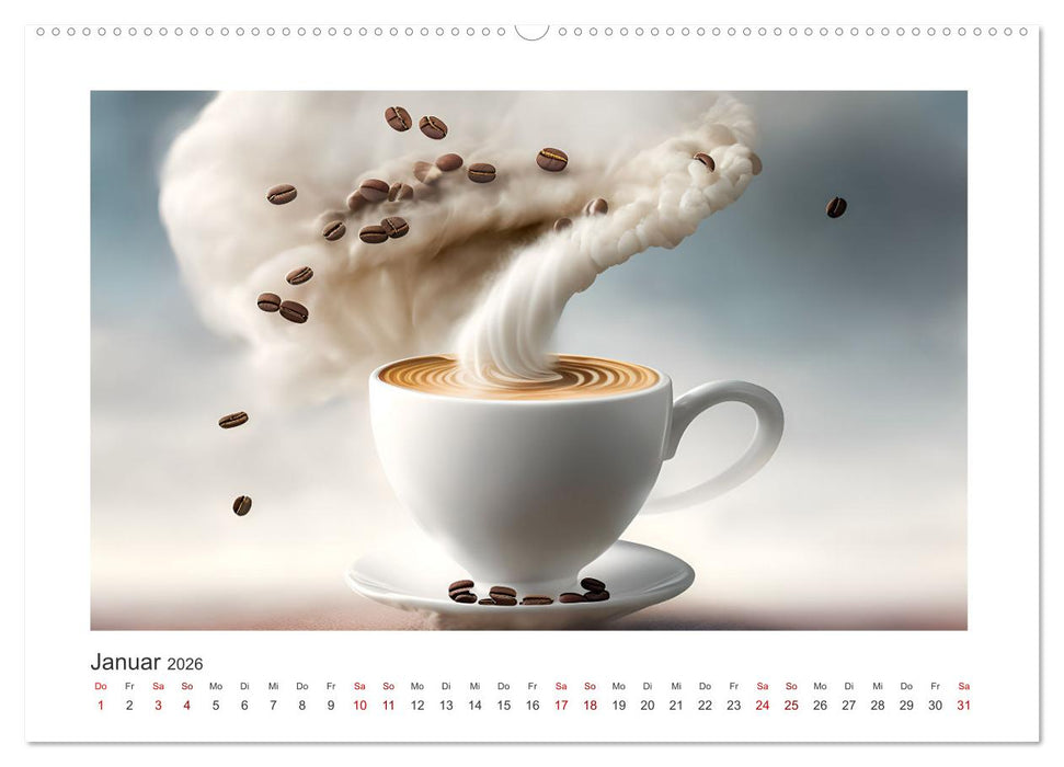 Kaffe mal anders geniessen (CALVENDO Premium Wandkalender 2026)