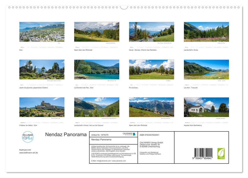 Nendaz Panorama (CALVENDO Premium Wandkalender 2026)