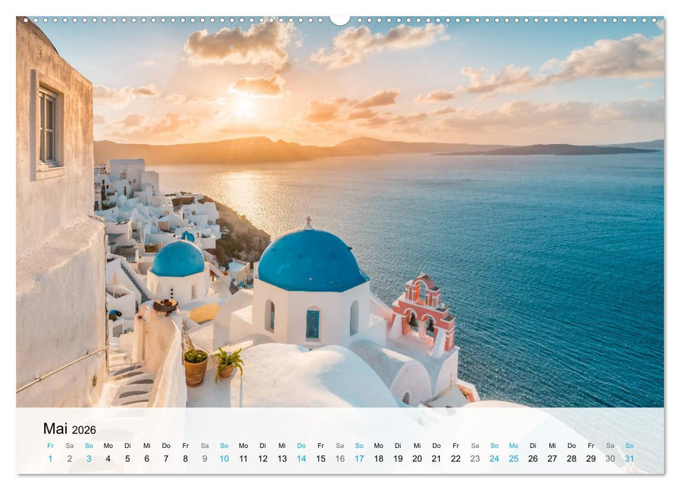 Oia Santorini - Bilderbuch-Dorf von Griechenland (CALVENDO Premium Wandkalender 2026)