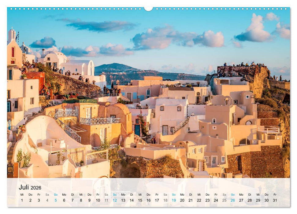 Oia Santorini - Bilderbuch-Dorf von Griechenland (CALVENDO Premium Wandkalender 2026)