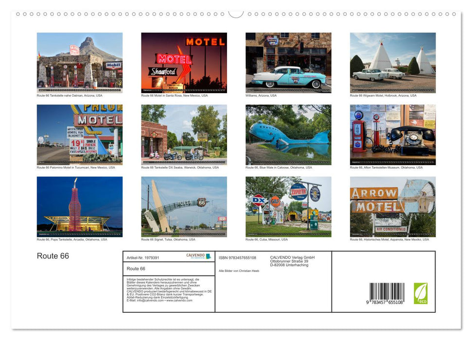Route 66 (CALVENDO Premium Wandkalender 2026)