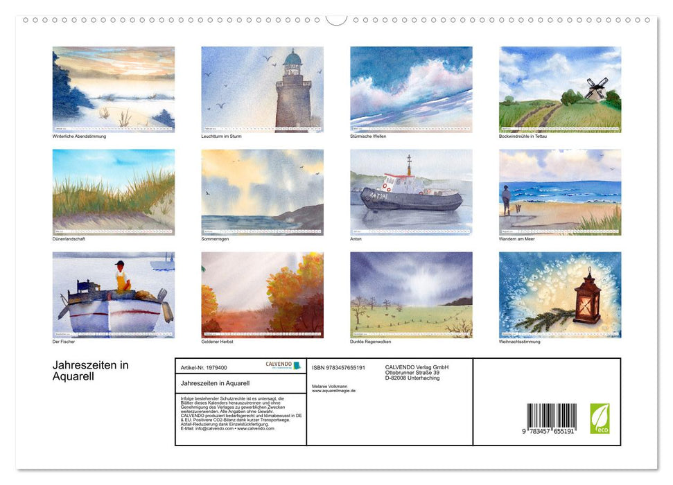 Jahreszeiten in Aquarell (CALVENDO Wandkalender 2026)