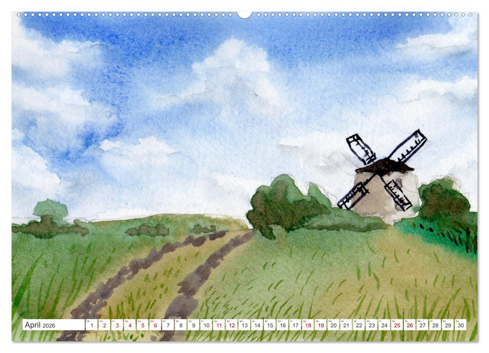 Jahreszeiten in Aquarell (CALVENDO Wandkalender 2026)