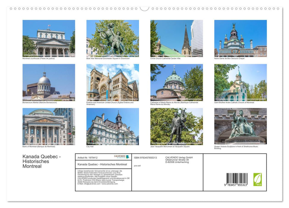 Kanada Quebec - Historisches Montreal (CALVENDO Premium Wandkalender 2026)