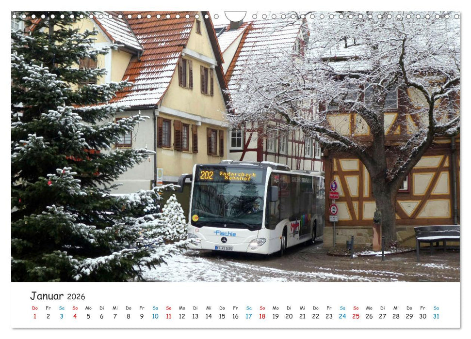 Omnibusse von heute und früher (CALVENDO Wandkalender 2026)
