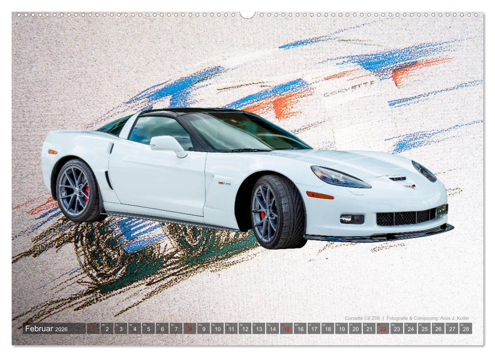 Corvette Photocomposing (CALVENDO Premium Wandkalender 2026)