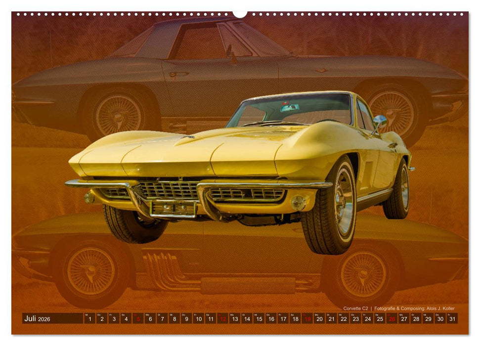 Corvette Photocomposing (CALVENDO Premium Wandkalender 2026)
