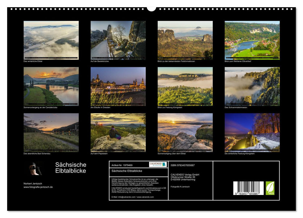 Sächsische Elbtalblicke (CALVENDO Premium Wandkalender 2026)
