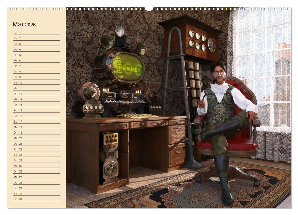 Steampunk - Forscher, Bastler und Erfinder (CALVENDO Wandkalender 2026)
