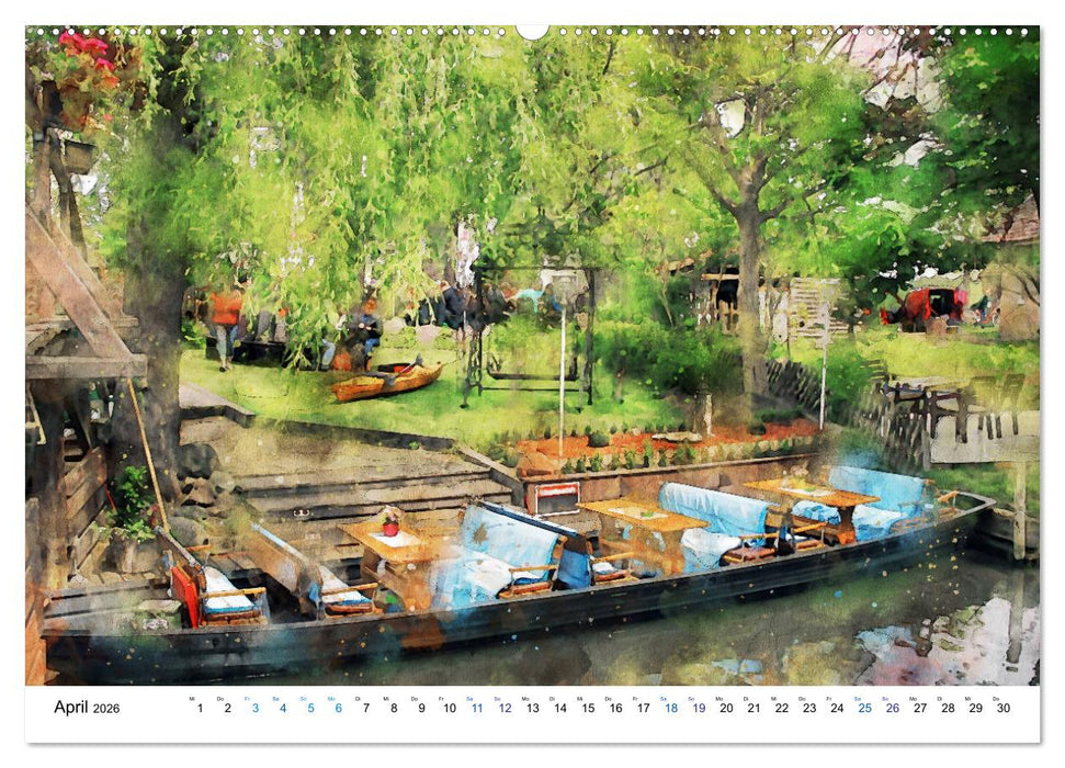Spreewald Aquarell Impressionen (CALVENDO Premium Wandkalender 2026)