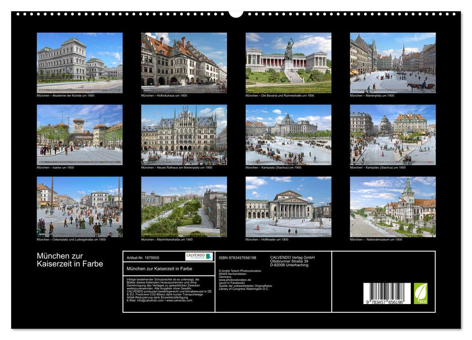 München zur Kaiserzeit in Farbe (CALVENDO Premium Wandkalender 2026)