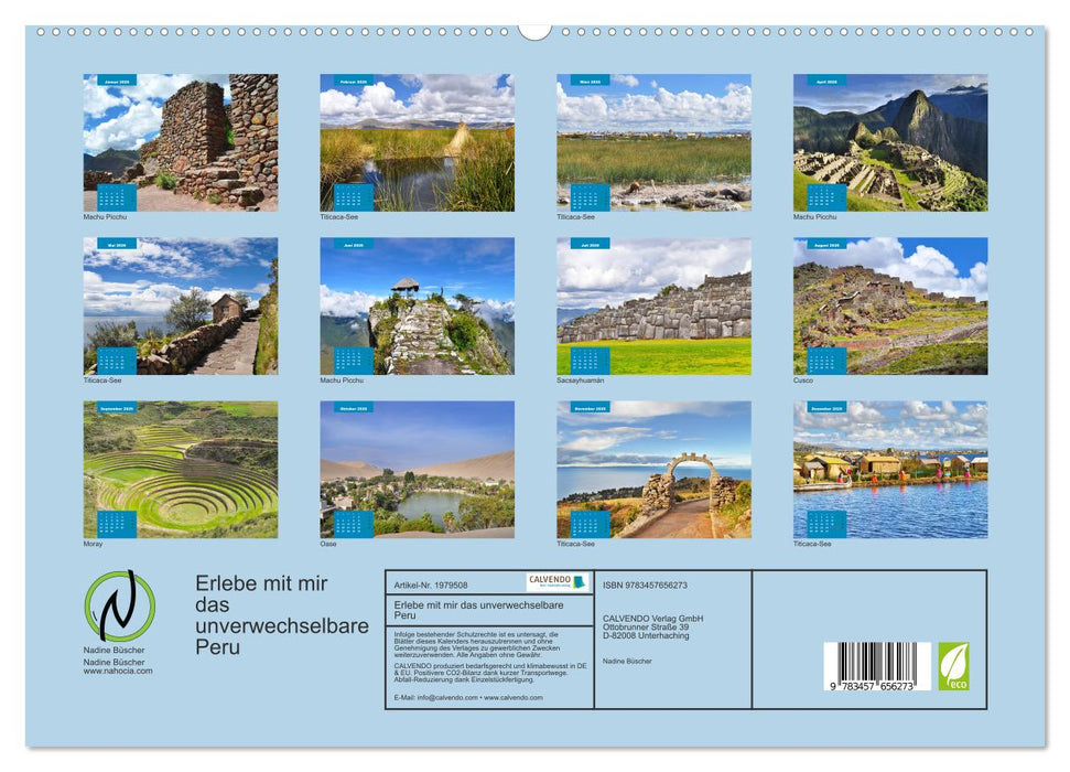 Erlebe mit mir das unverwechselbare Peru (CALVENDO Premium Wandkalender 2026)