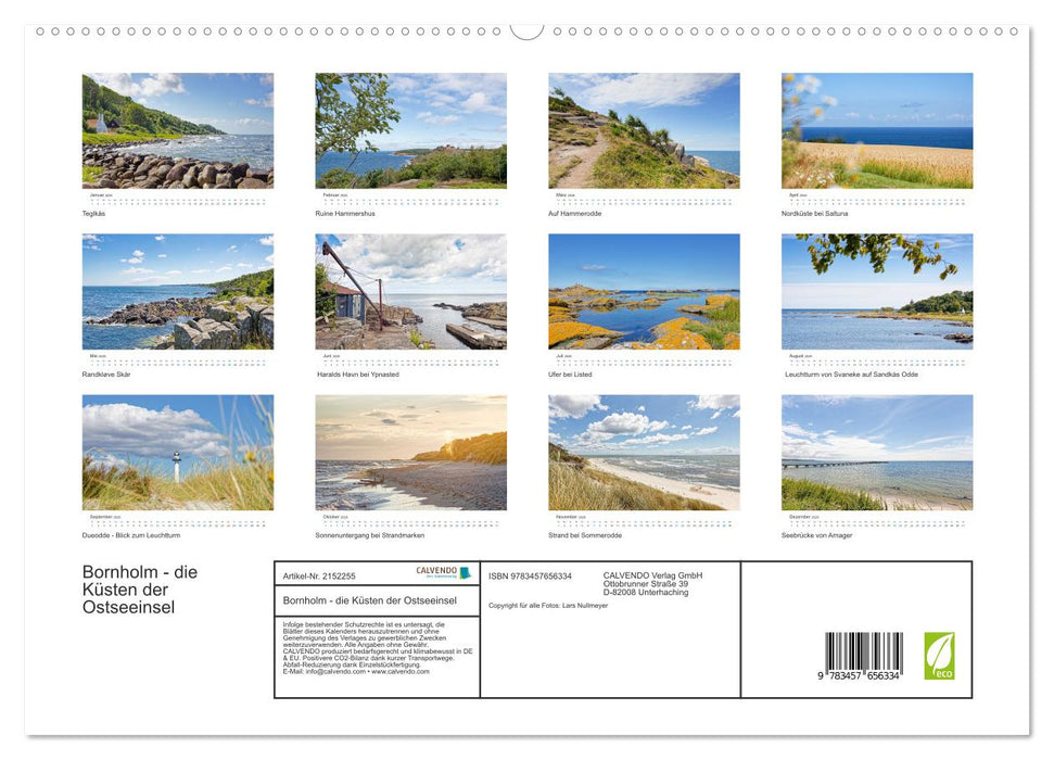 Bornholm - die Küsten der Ostseeinsel (CALVENDO Premium Wandkalender 2026)