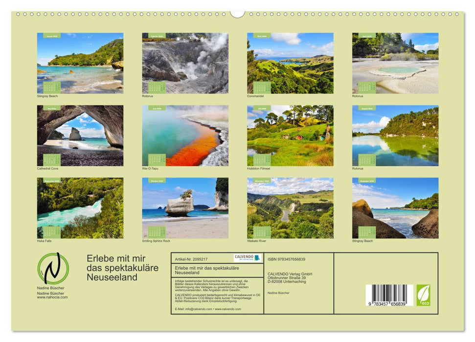 Erlebe mit mir das spektakuläre Neuseeland (CALVENDO Premium Wandkalender 2026)