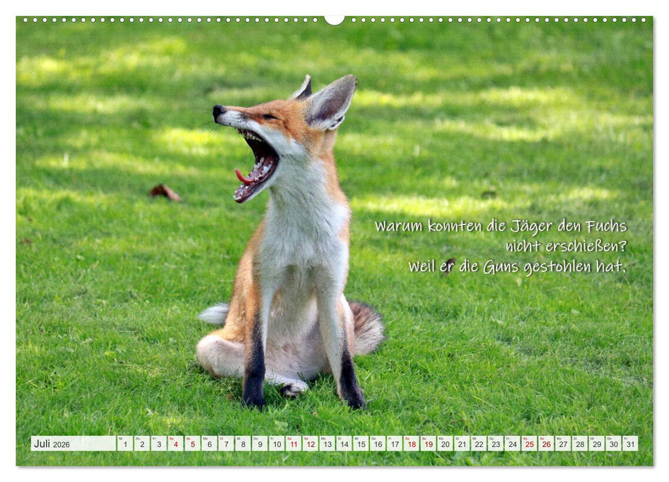 Freche Füchse - lustige Sprüche (CALVENDO Premium Wandkalender 2026)