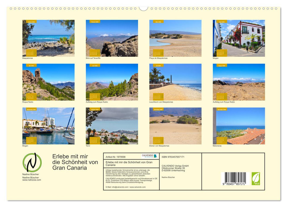 Erlebe mit mir die Schönheit von Gran Canaria (CALVENDO Premium Wandkalender 2026)