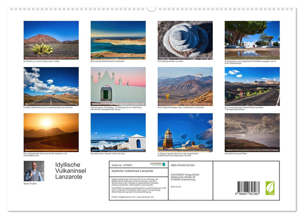 Idyllische Vulkaninsel Lanzarote (CALVENDO Premium Wandkalender 2026)
