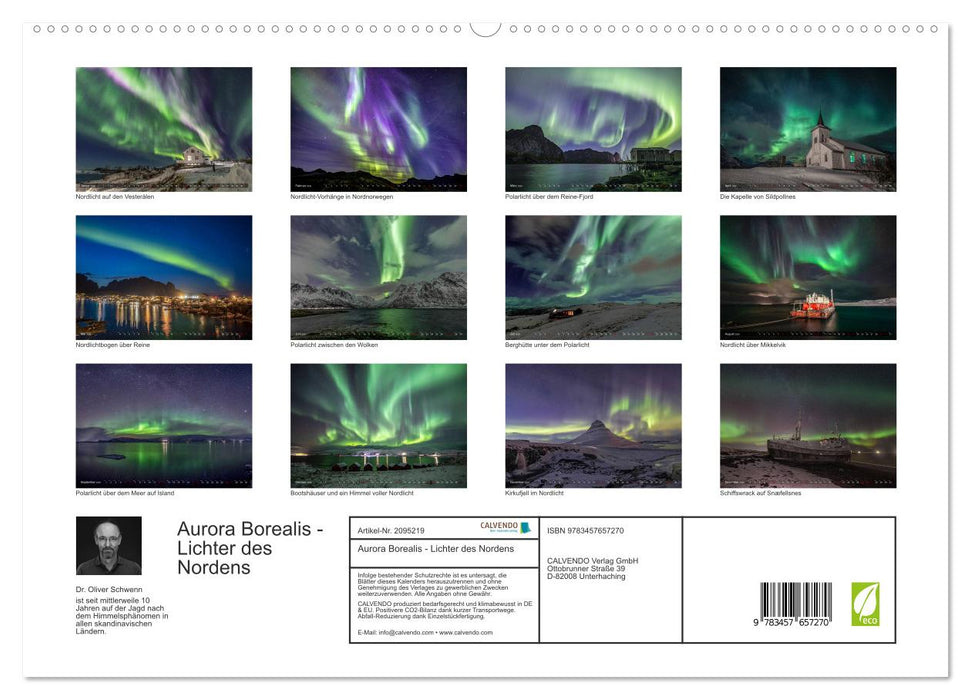 Aurora Borealis - Lichter des Nordens (CALVENDO Premium Wandkalender 2026)