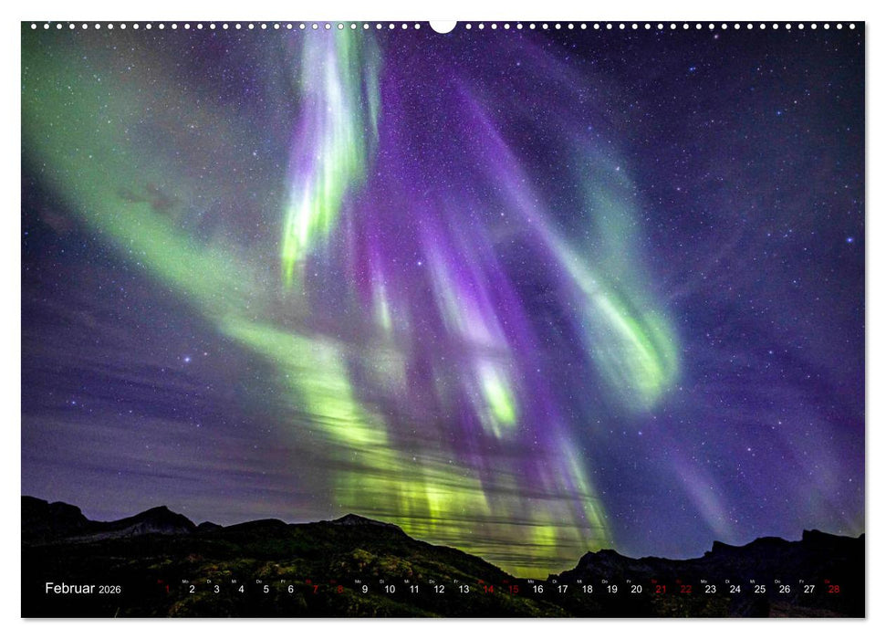 Aurora Borealis - Lichter des Nordens (CALVENDO Premium Wandkalender 2026)