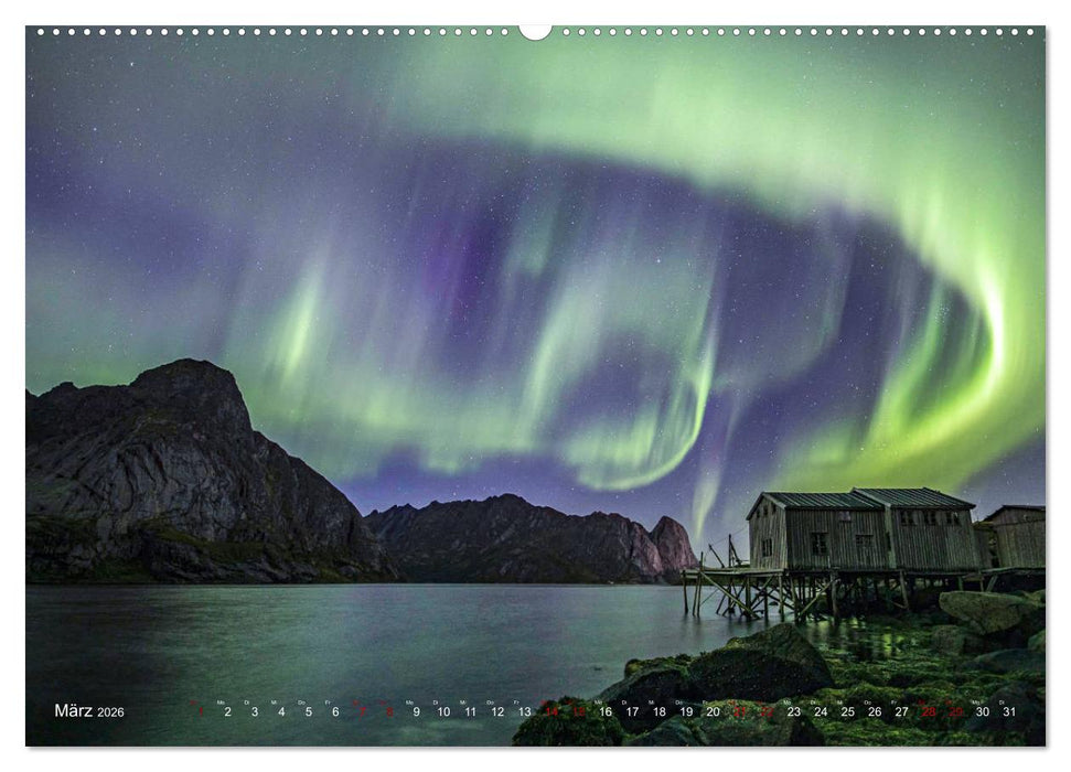 Aurora Borealis - Lichter des Nordens (CALVENDO Premium Wandkalender 2026)