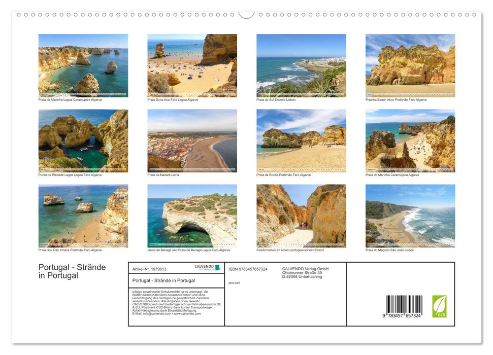 Portugal - Strände in Portugal (CALVENDO Premium Wandkalender 2026)