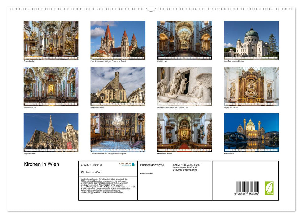 Kirchen in Wien (CALVENDO Wandkalender 2026)