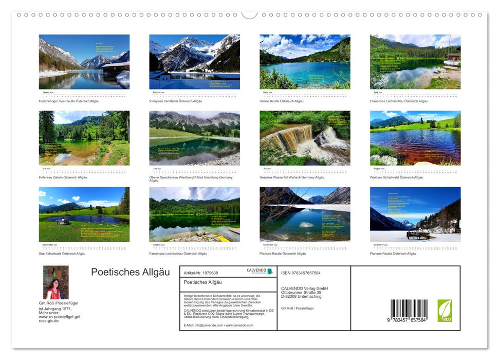 Poetisches Allgäu (CALVENDO Premium Wandkalender 2026)