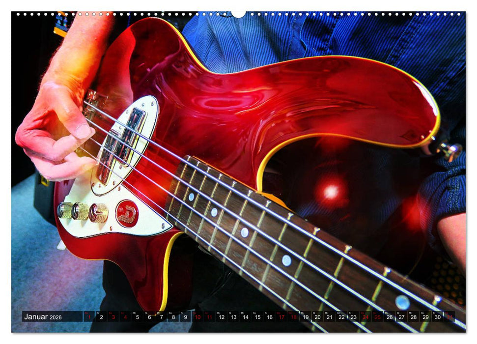 Bassgitarren in Szene gesetzt (CALVENDO Wandkalender 2026)