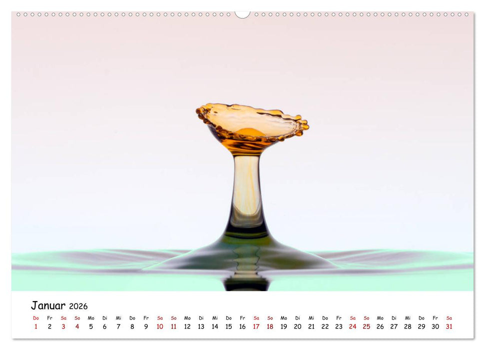 Wassertropfen - Kunstwerke der Natur (CALVENDO Premium Wandkalender 2026)