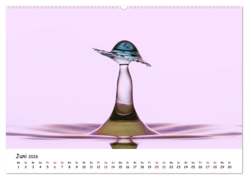 Wassertropfen - Kunstwerke der Natur (CALVENDO Premium Wandkalender 2026)