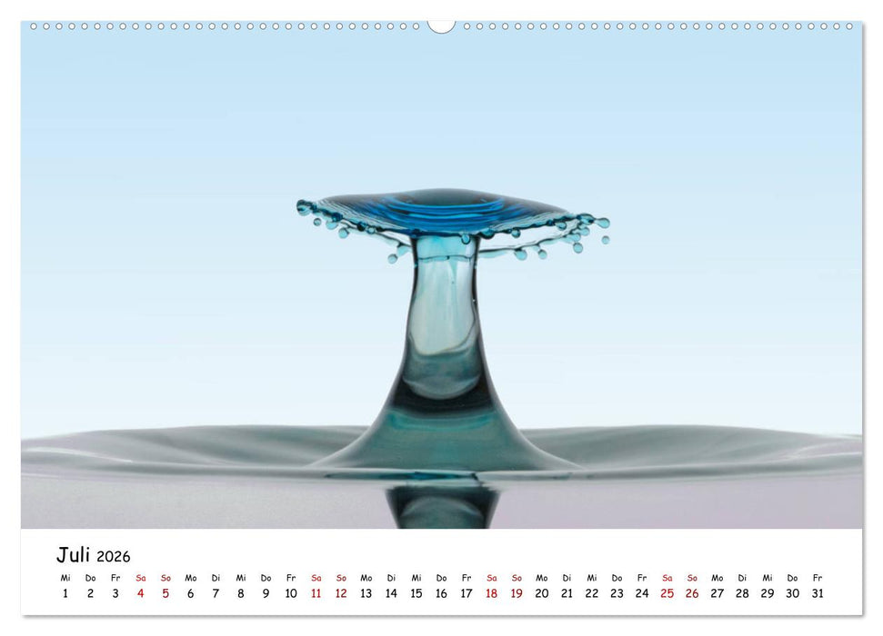 Wassertropfen - Kunstwerke der Natur (CALVENDO Premium Wandkalender 2026)