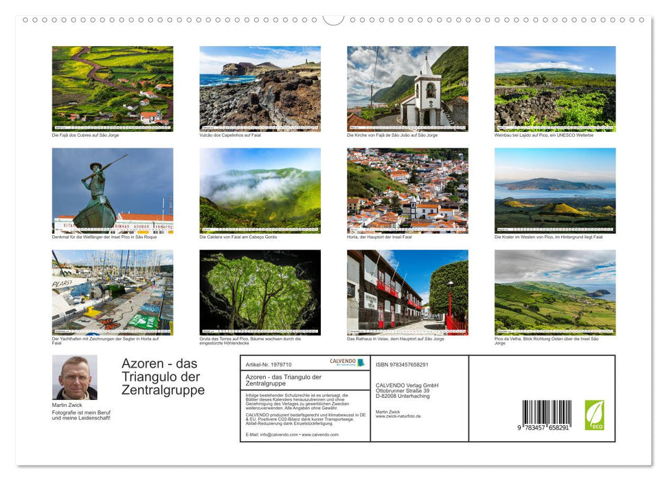 Azoren - das Triangulo der Zentralgruppe (CALVENDO Premium Wandkalender 2026)