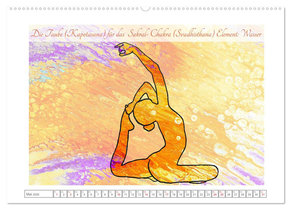 Chakren Yoga (CALVENDO Premium Wandkalender 2026)