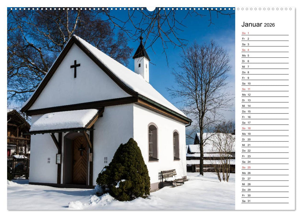 Kapellen - Kleinode im Ostallgäu mit Planerfunktion (CALVENDO Premium Wandkalender 2026)