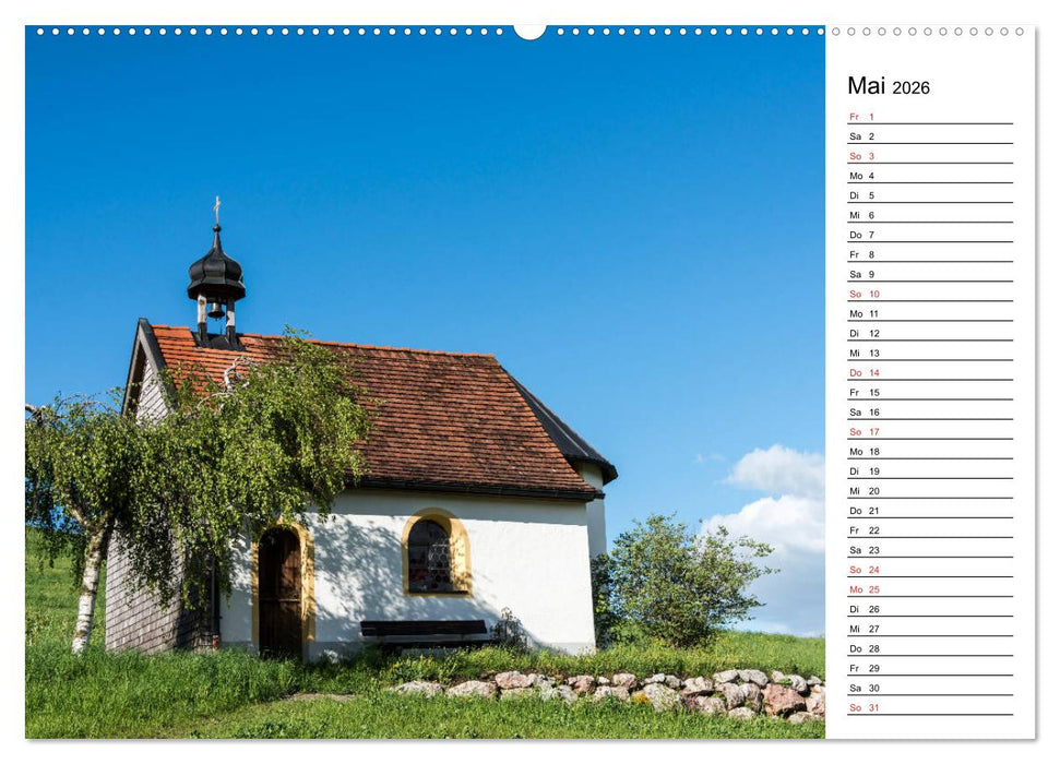 Kapellen - Kleinode im Ostallgäu mit Planerfunktion (CALVENDO Premium Wandkalender 2026)