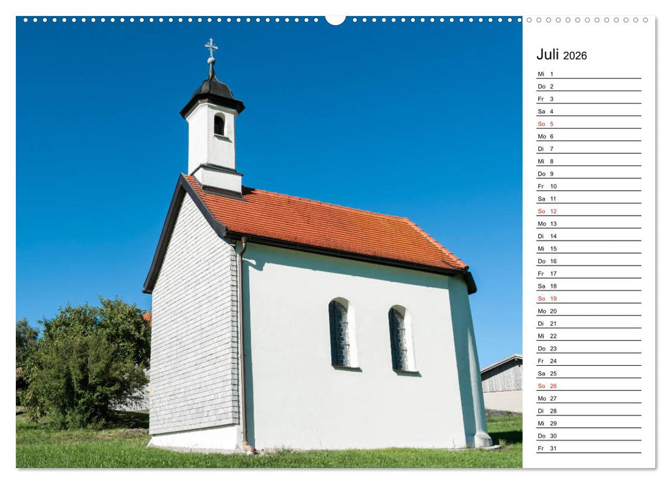 Kapellen - Kleinode im Ostallgäu mit Planerfunktion (CALVENDO Premium Wandkalender 2026)