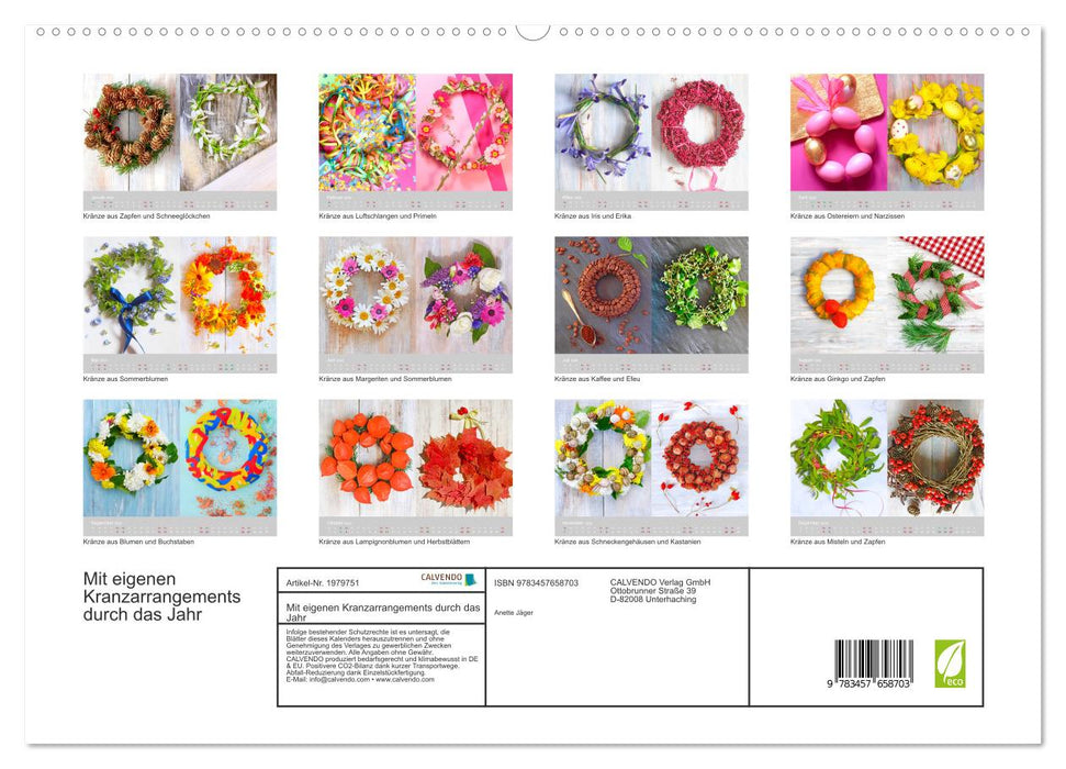 Mit eigenen Kranzarrangements durch das Jahr (CALVENDO Premium Wandkalender 2026)