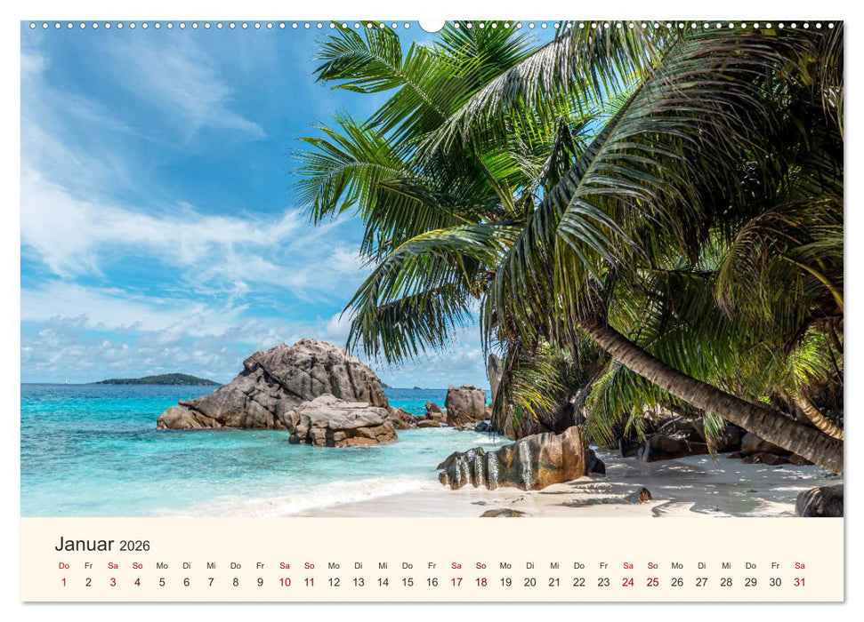 Sehnsucht Seychellen (CALVENDO Premium Wandkalender 2026)