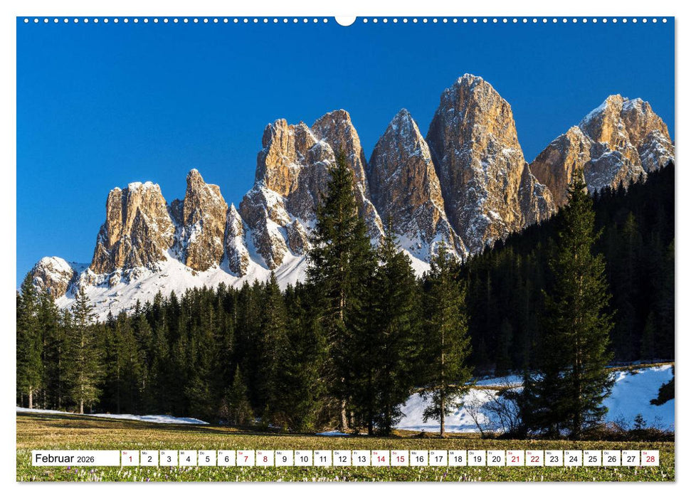 Dolomiten - Die Dreitausender der Bleichen Berge (CALVENDO Premium Wandkalender 2026)