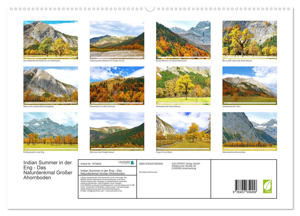 Indian Summer in der Eng - Das Naturdenkmal Großer Ahornboden (CALVENDO Premium Wandkalender 2026)