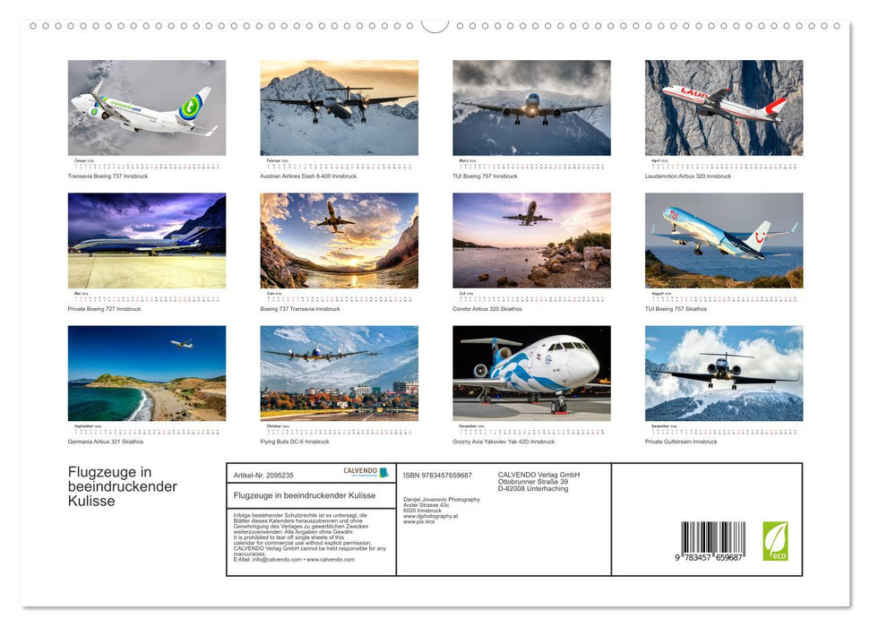 Flugzeuge in beeindruckender Kulisse (CALVENDO Premium Wandkalender 2026)
