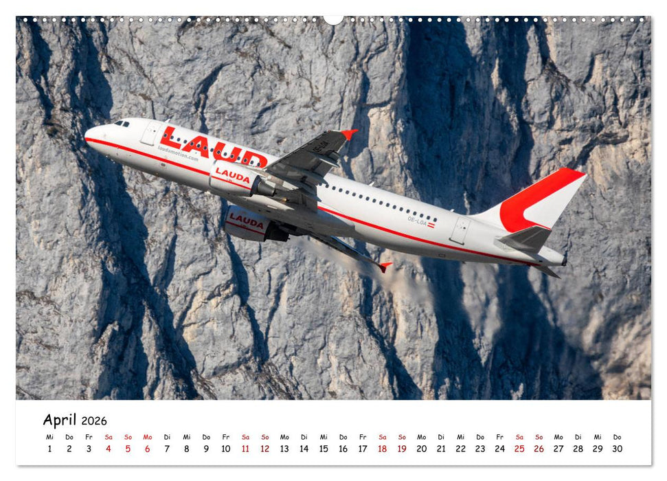 Flugzeuge in beeindruckender Kulisse (CALVENDO Premium Wandkalender 2026)