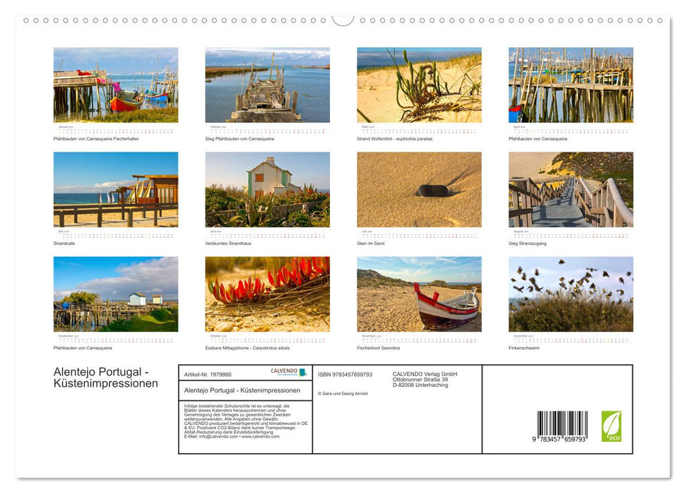 Alentejo Portugal - Küstenimpressionen (CALVENDO Premium Wandkalender 2026)