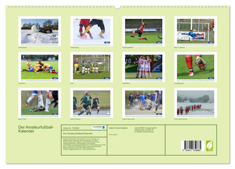 Der Amateurfußball-Kalender (CALVENDO Premium Wandkalender 2026)