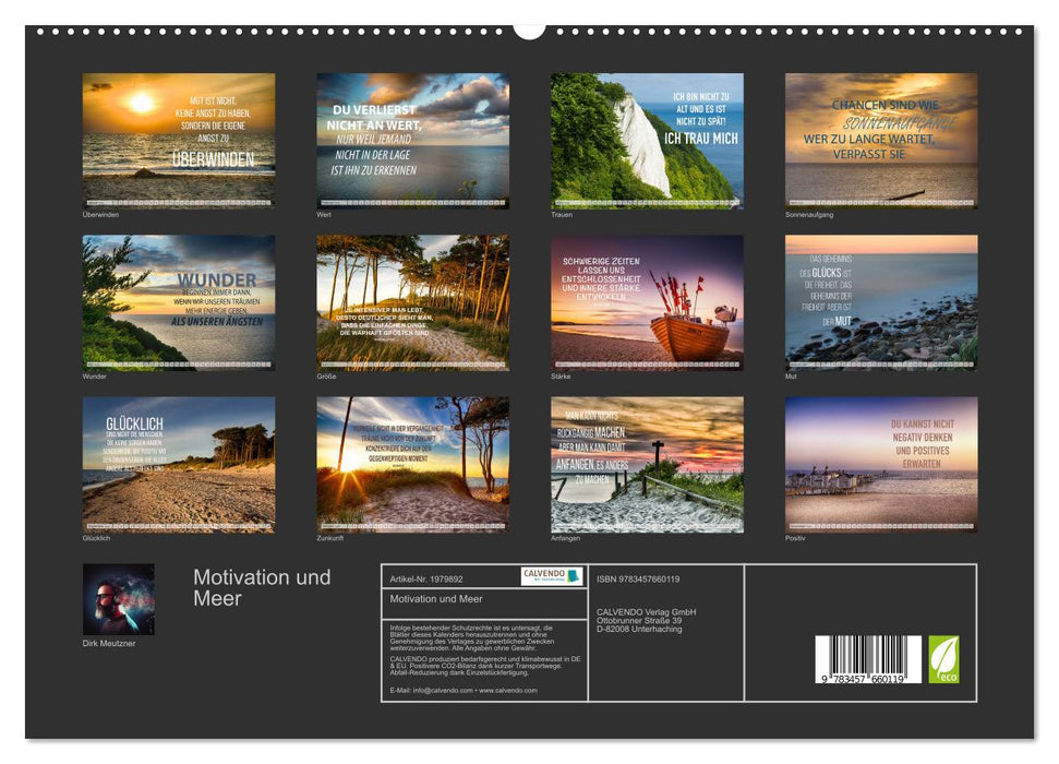 Motivation und Meer (CALVENDO Premium Wandkalender 2026)