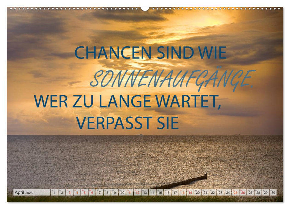Motivation und Meer (CALVENDO Premium Wandkalender 2026)
