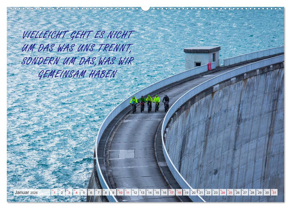 Positive Gedanken - Motivation und Mountainbike (CALVENDO Premium Wandkalender 2026)
