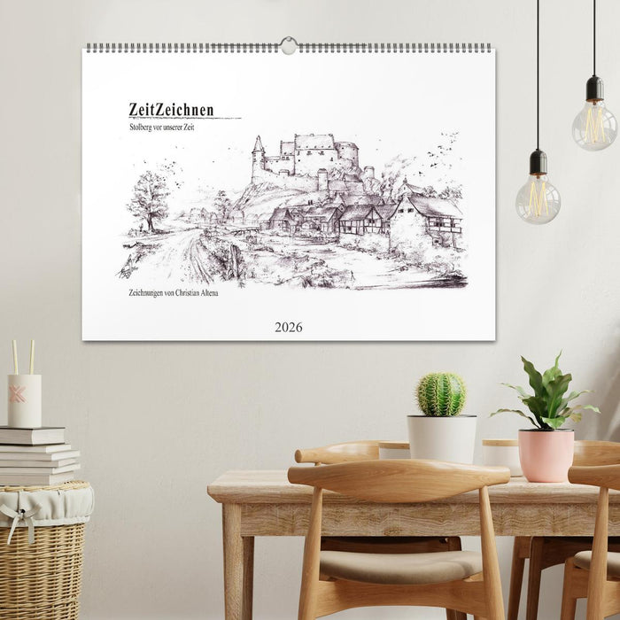 ZeitZeichnen - Stolberg vor unserer Zeit (CALVENDO Wandkalender 2026)
