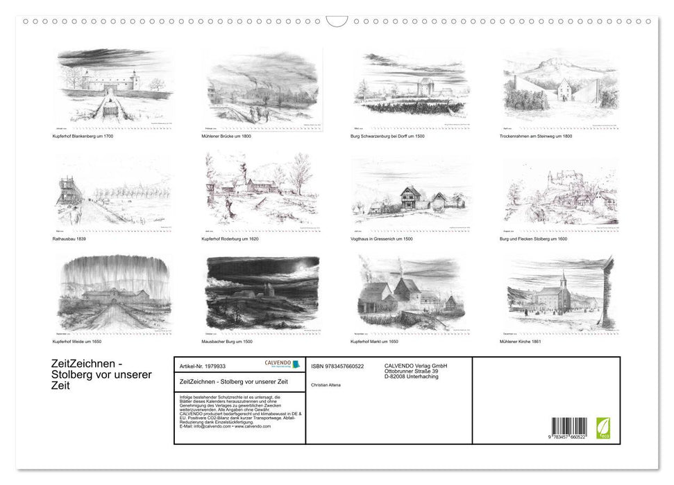 ZeitZeichnen - Stolberg vor unserer Zeit (CALVENDO Wandkalender 2026)