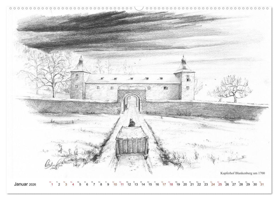 ZeitZeichnen - Stolberg vor unserer Zeit (CALVENDO Wandkalender 2026)